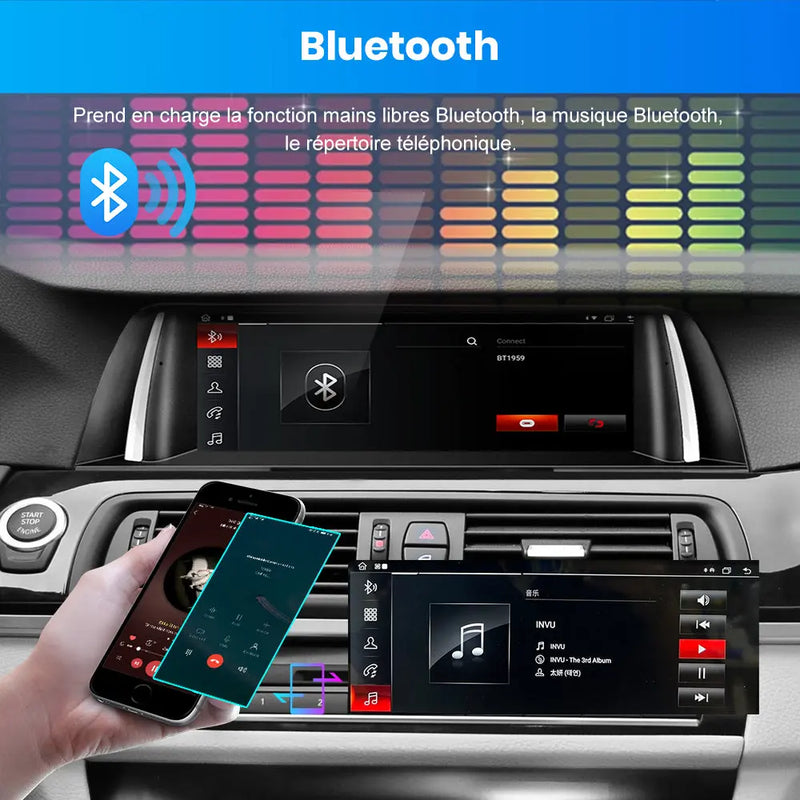 AWESAFE 10.25" Android 13 Autoradio pour BMW S.5 F10/F11/F18 NBT (2013-2017) - Bluetooth, Android Auto et Carplay sans fil + Câble USB AWESAFE