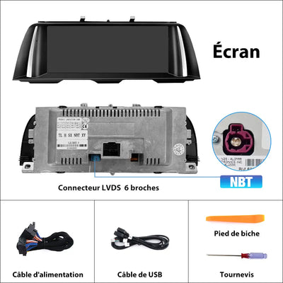 AWESAFE 10.25" Android 13 Autoradio pour BMW S.5 F10/F11/F18 NBT (2013-2017) - Bluetooth, Android Auto et Carplay sans fil + Câble USB AWESAFE