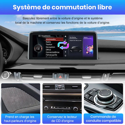 AWESAFE 10.25" Android 13 Autoradio pour Pour BMW X5 X6 Series F15/F16 2014-2016 Système NBT  - Bluetooth, Android Auto et Carplay sans fil + Câble USB AWESAFE