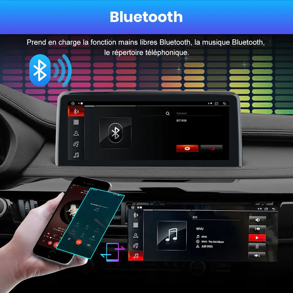 AWESAFE 10.25" Android 13 Autoradio pour Pour BMW X5 X6 Series F15/F16 2014-2016 Système NBT  - Bluetooth, Android Auto et Carplay sans fil + Câble USB AWESAFE