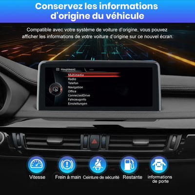 AWESAFE 10.25" Android 13 Autoradio pour Pour BMW X5 X6 Series F15/F16 2014-2016 Système NBT  - Bluetooth, Android Auto et Carplay sans fil + Câble USB AWESAFE