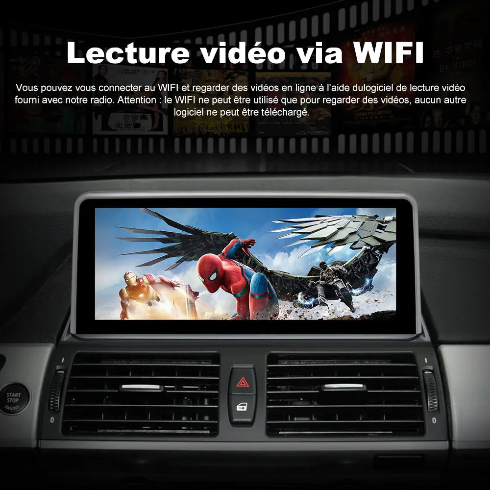 AWESAFE 10.25" Android Autoradio pour BMW X5 E70 & X6 E71 CCC (2007-2010) - Bluetooth, Android Auto & Carplay sans fil + Câble USB AWESAFE