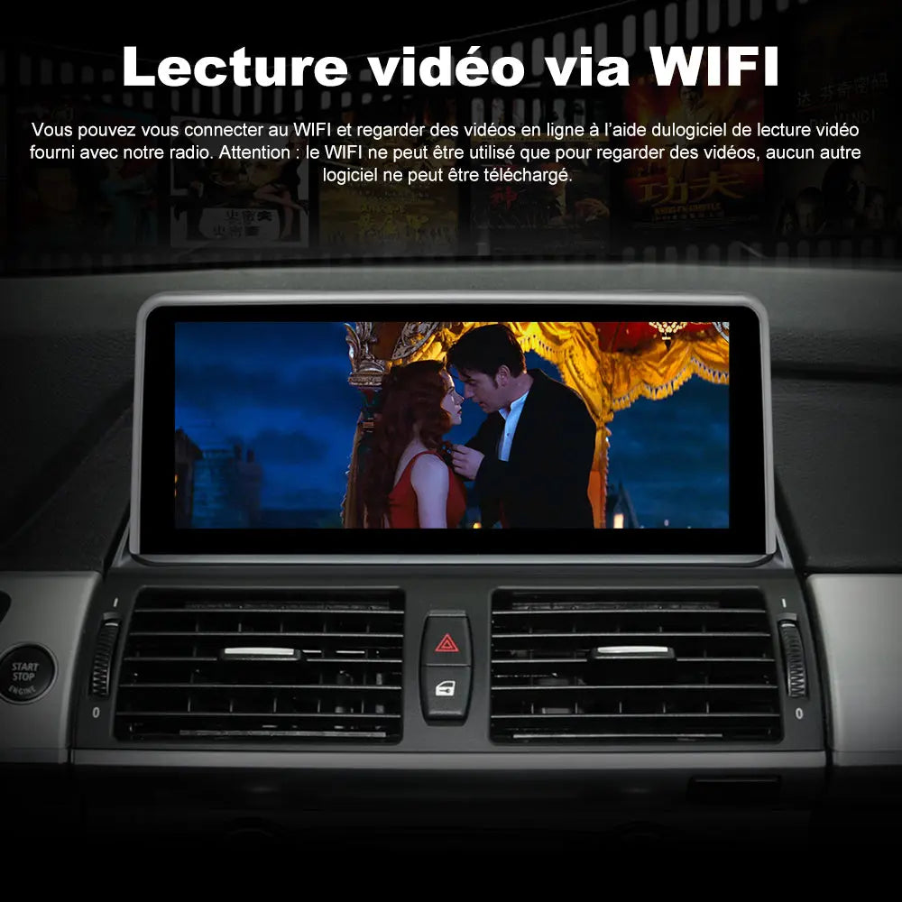 AWESAFE 10.25" Android Autoradio pour BMW X5 E70 & X6 E71 CIC (2011-2013) - Bluetooth, Android Auto & Carplay sans fil + Câble USB AWESAFE