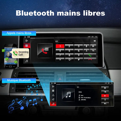 AWESAFE 10.25" Android Autoradio pour BMW X5 E70 & X6 E71 CIC (2011-2013) - Bluetooth, Android Auto & Carplay sans fil + Câble USB AWESAFE