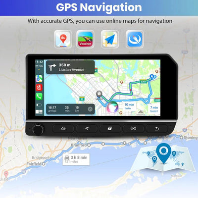 AWESAFE 10.3 inch Car Radio for Jeep Wrangler JK 2007-2018/Commander Grand Caravan/Dodge Ram,Wireless Carplay &Android Auto Mirroring Airplay SWC/AM+FM+RDS AWESAFE