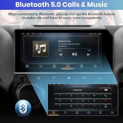 AWESAFE 10.3 inch Car Radio for Jeep Wrangler JK 2007-2018/Commander Grand Caravan/Dodge Ram,Wireless Carplay &Android Auto Mirroring Airplay SWC/AM+FM+RDS AWESAFE