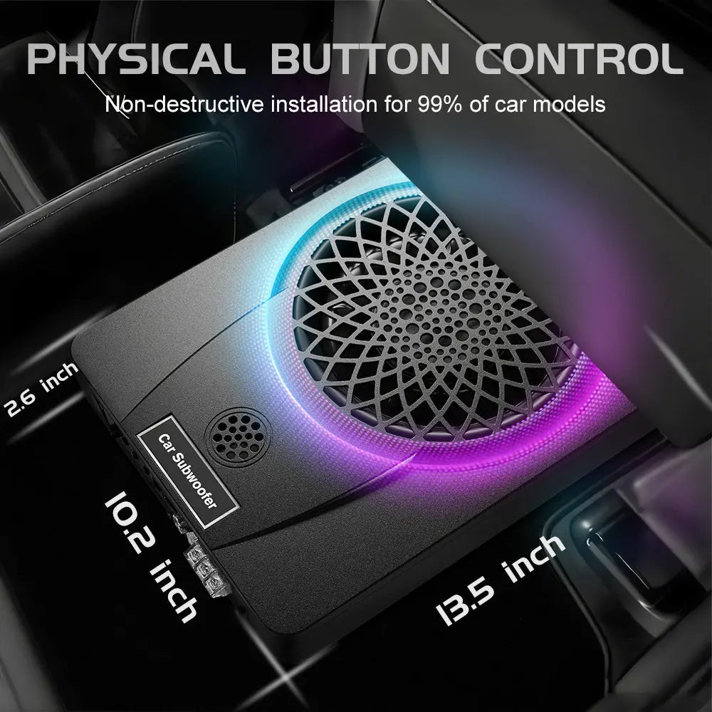 AWESAFE 1000w Slim Under Seat Subwoofers with Twitter,Car Subwoofer amp with Ambient Light,2.6" Height Amplified Subs High/Low Level Input for Car/Truck Audio,Powered Subwoofer and Amp Package Wire Kit Deep Bass Clear Treble AWESAFE