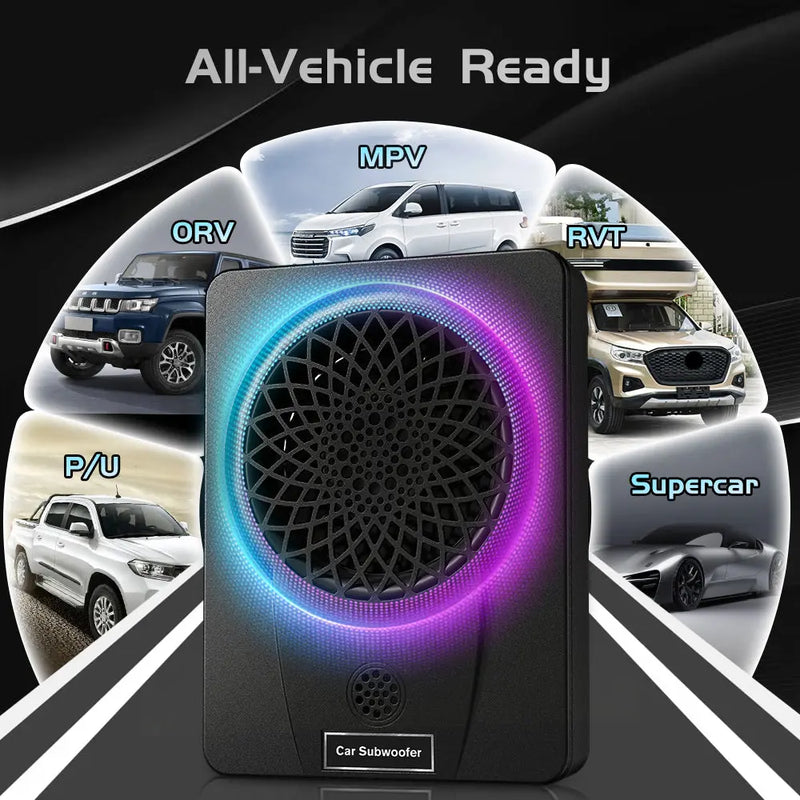 AWESAFE 1000w Slim Under Seat Subwoofers with Twitter,Car Subwoofer amp with Ambient Light,2.6" Height Amplified Subs High/Low Level Input for Car/Truck Audio,Powered Subwoofer and Amp Package Wire Kit Deep Bass Clear Treble AWESAFE