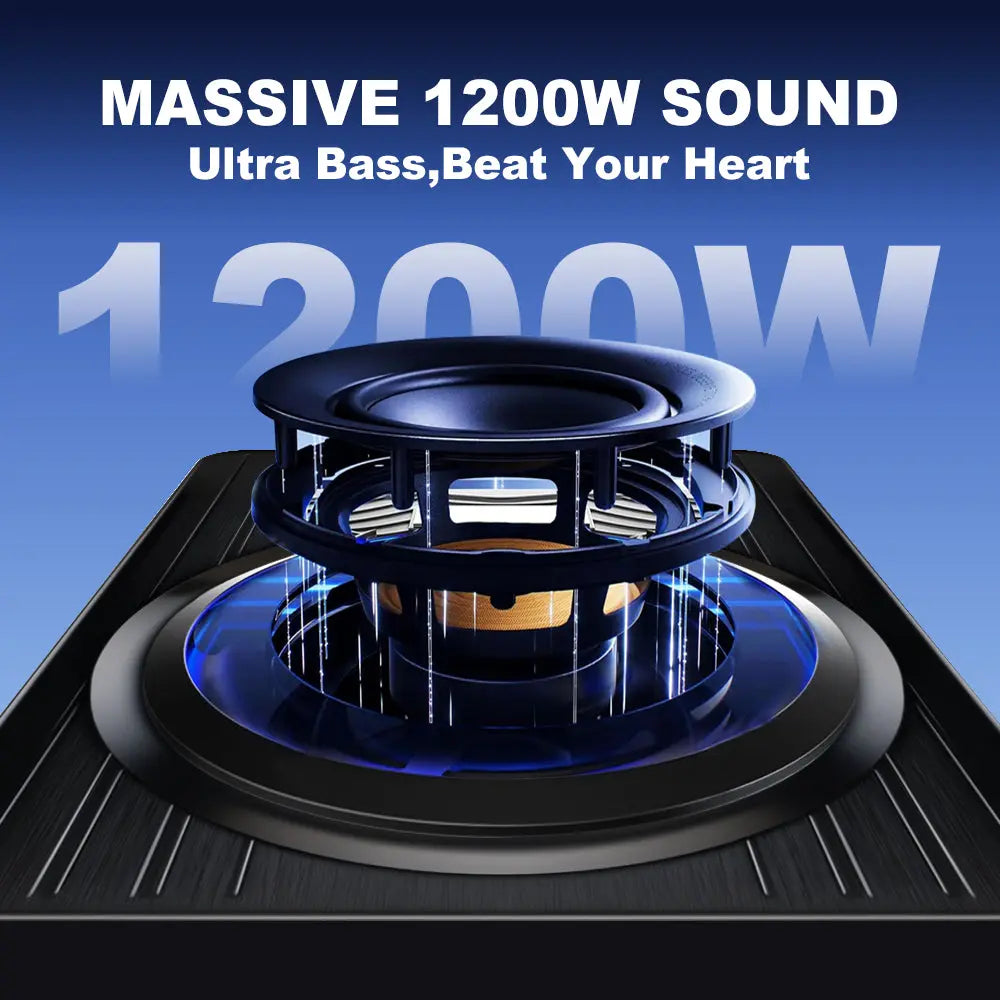 AWESAFE 10‘’ Car Subwoofer 800W&1200W Power, High/Low-Level Input, Car/Truck Slim Under Seat Audio Sub Built-in Amplifier Package AWESAFE