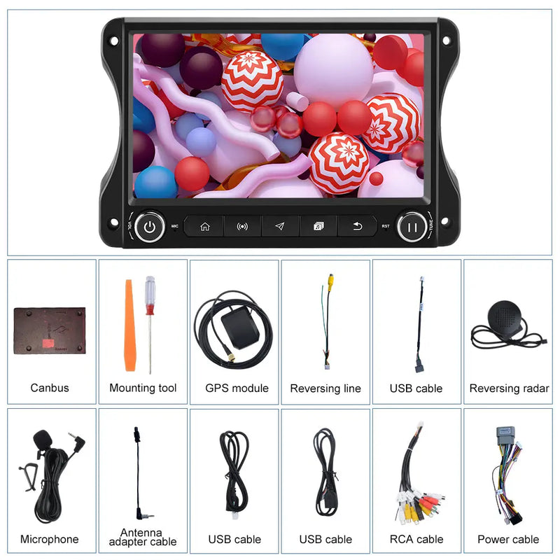 AWESAFE 10" Touchscreen Bluetooth Car Stereo for Jeep Wrangler JL 2018-2022 & Gladiator 2020-2022 Built-in GPS Navigation, SWC, Wireless CarPlay & Android Auto AWESAFE