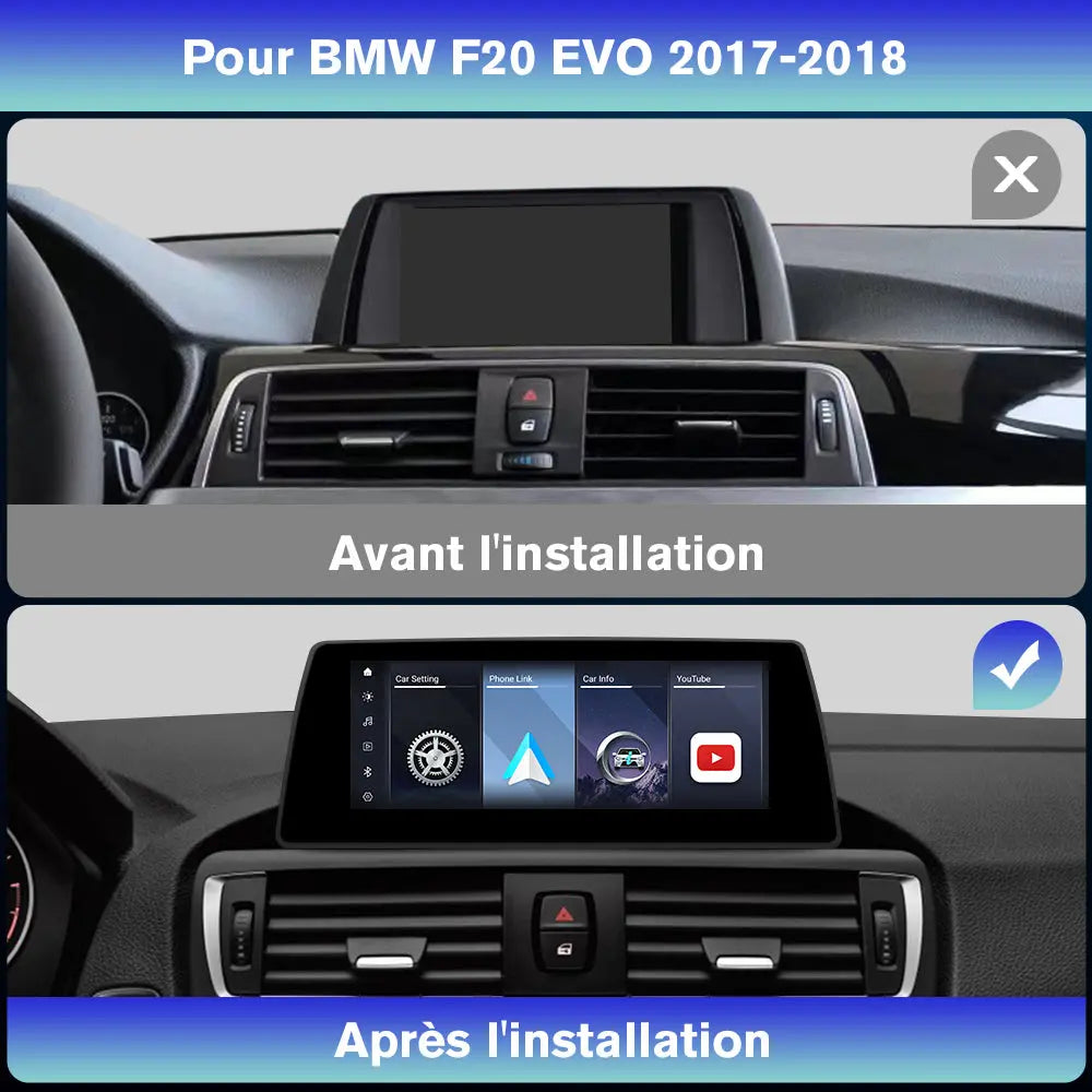 AWESAFE 10,25 Pouces Autoradio Carplay sans Fil Android Auto pour BMW F20 2017-2018 Année avec EVO System,Récepteur Radio multimédia à écran Tactile pour Voiture AWESAFE