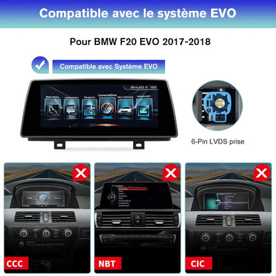 AWESAFE 10,25 Pouces Autoradio Carplay sans Fil Android Auto pour BMW F20 2017-2018 Année avec EVO System,Récepteur Radio multimédia à écran Tactile pour Voiture AWESAFE