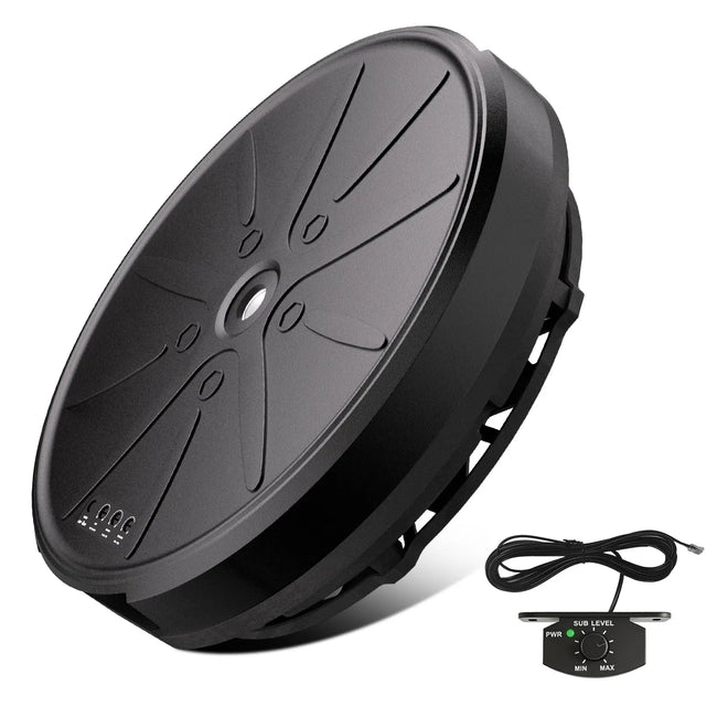 AWESAFE 12 Inch 800W Powered Spare Tire Car Subwoofer with Built-in Amp & Remote - Anti-Theft Hidden Design, Deep Bass, Easy Plug & Play Install for Most Vehicles (Includes Wire Kit) AWESAFE