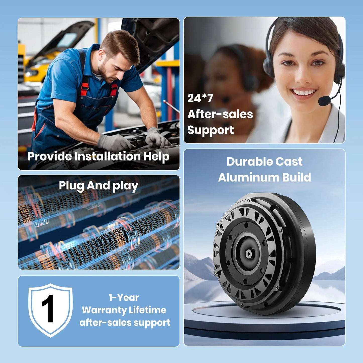 AWESAFE 12 Inch 800W Powered Spare Tire Car Subwoofer with Built-in Amp & Remote - Anti-Theft Hidden Design, Deep Bass, Easy Plug & Play Install for Most Vehicles (Includes Wire Kit) AWESAFE