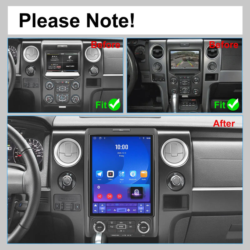 AWESAFE 12.1 Inch Car Radio Stereo for 2013 2014 Ford F-150,4G+64G Qualcomm Chip Headunit with Built-in GPS Bluetooth Wireless Carplay & Android Auto AWESAFE