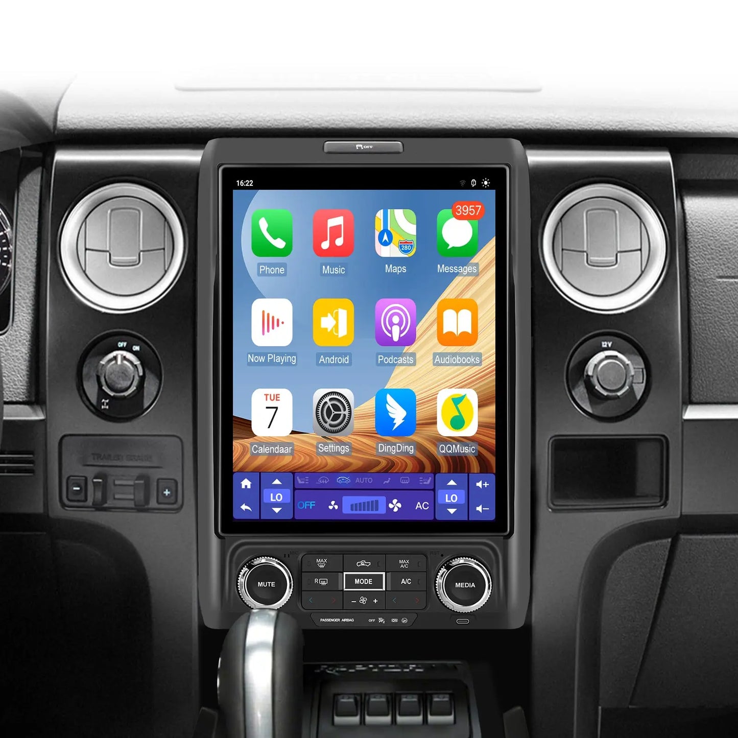 AWESAFE 12.1 Inch Car Radio Stereo for 2013 2014 Ford F-150,4G+64G Qualcomm Chip Headunit with Built-in GPS Bluetooth Wireless Carplay & Android Auto AWESAFE