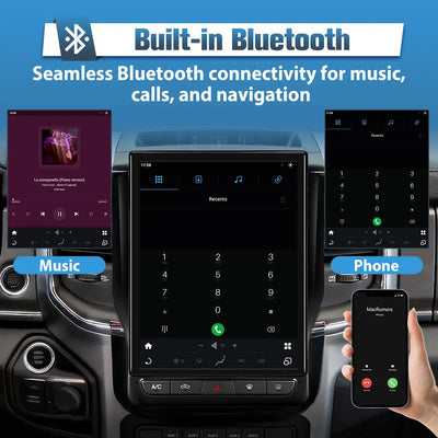 AWESAFE 12.1 Inch Car Radio Upgrade for Dodge RAM 1500/2500/3500 2019-2023,Touch Screen, Android System, 8 Core+64GB ROM, Split Screen, CarPlay & Android Auto, SWC, DSP, Bluetooth/4G/WiFi AWESAFE