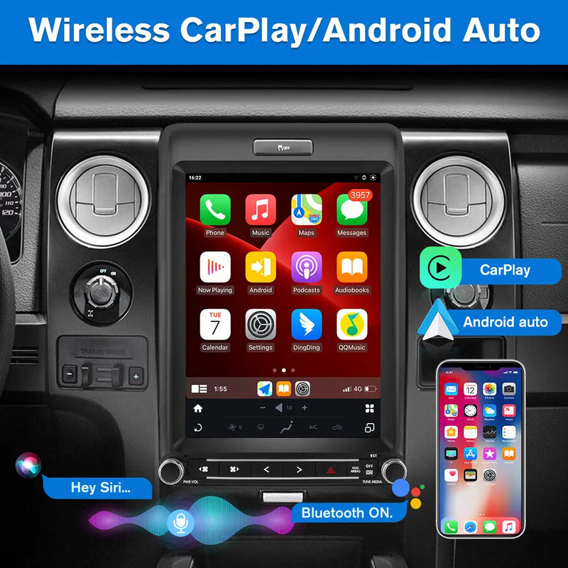 AWESAFE 12.1'' Android 13 Car Radio Stereo for Ford F150 2013-2014,Qualcomm 6125,4G+64G, Wireless CarPlay & Android Auto,with Bluetooth/GPS AWESAFE