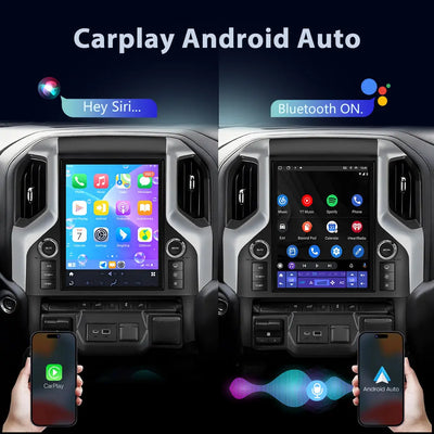 AWESAFE 12.1" Qualcomm 8-core Car Radio Android 13 for Chevy Silverado GMC Sierra 2013-2019 Head Unit with Dual Bluetooth CarPlay Android Auto GPS Navigation FM AM DSP Gyroscope Function AWESAFE