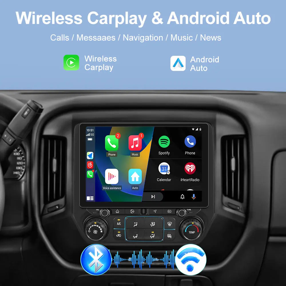 AWESAFE 13.1 inch  4GB RAM 64GB ROM Car Radio Stereo for Chevy Silverado GMC Sierra 2014-2018 with CarPlay Android Auto Backup Camera AWESAFE