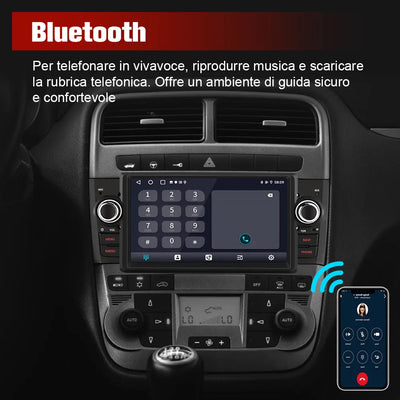 AWESAFE 1DIN Autoradio Android 13 con Schermo Touchscreen 7 Pollici - Per Fiat Grande Punto 2005-2012 - Bluetooth, FM, 4G, CarPlay Wireless e Android Auto - Memoria 2+64GB AWESAFE