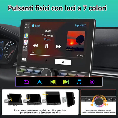 AWESAFE 1DIN Autoradio Android 13 con Schermo Touchscreen Orientabile da 10,6 Pollici - 4+64GB - Bluetooth, FM, AM, WiFi, 4G AWESAFE SHOP