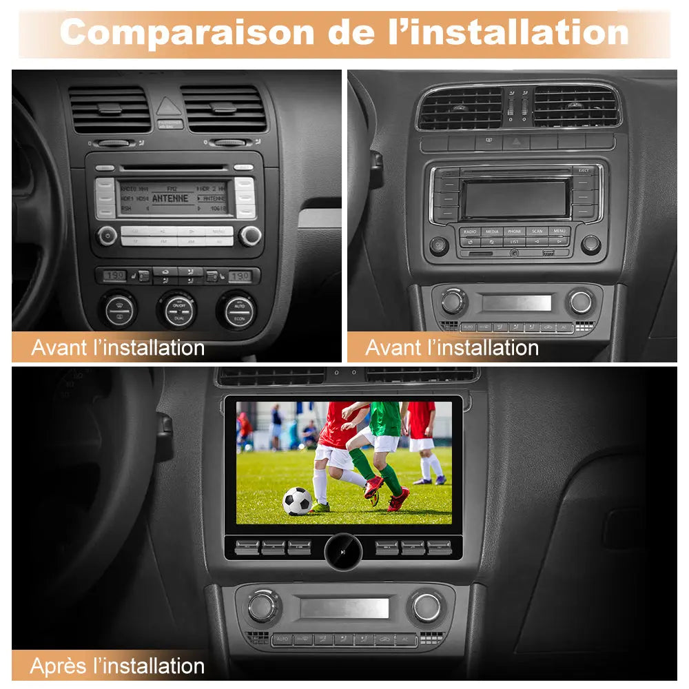 AWESAFE 2 DIN Autoradio Android 13 - Écran Tactile Orientable 10,6" 4+64GB - Bluetooth/FM/AM/WiFi/4G Universel AWESAFE