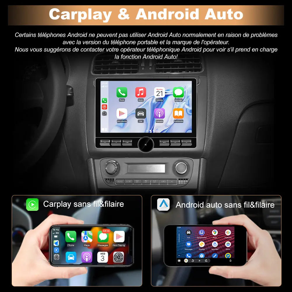 AWESAFE 2 DIN Autoradio Android 13 - Écran Tactile Orientable 10,6" 4+64GB - Bluetooth/FM/AM/WiFi/4G Universel AWESAFE