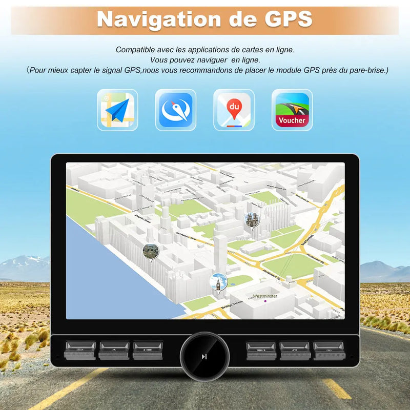 AWESAFE 2 DIN Autoradio Android 13 - Écran Tactile Orientable 10,6" 4+64GB - Bluetooth/FM/AM/WiFi/4G Universel AWESAFE