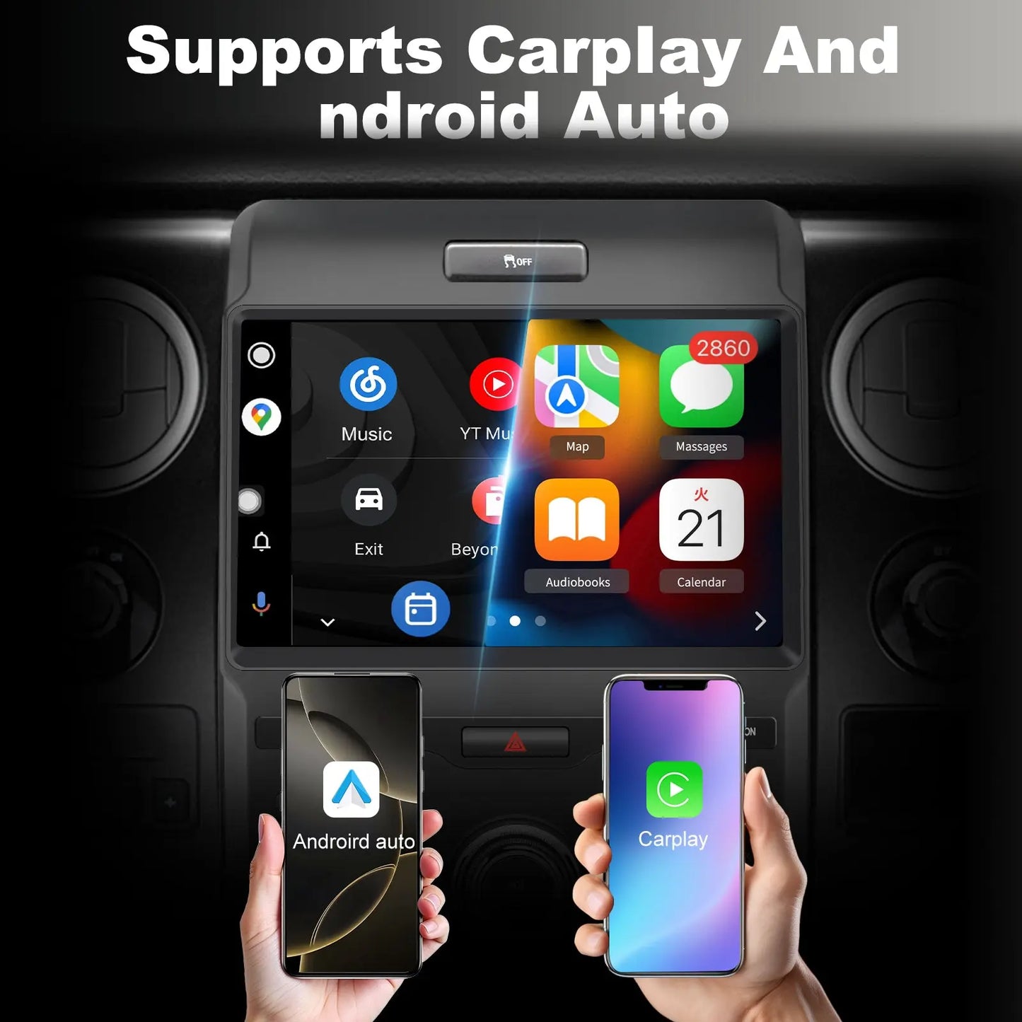 AWESAFE 2-in-1 Wireless CarPlay Adapter Support Apple CarPlay & Android Auto, Mini Bluetooth USB A & USB C Dongle Convert Wired to Wireless Compatible with iPhone & Android AWESAFE