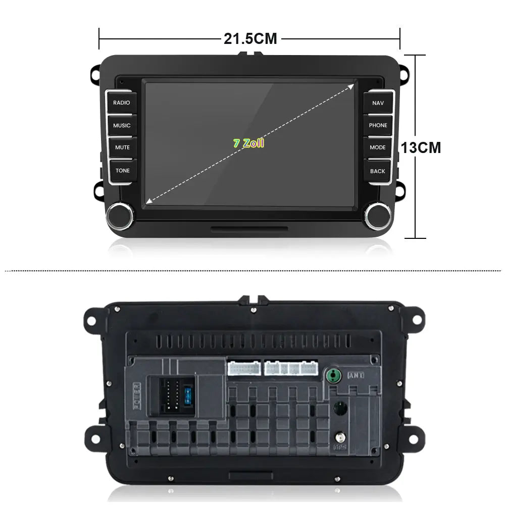 AWESAFE 2DIN 7 Zoll Touchscreen Autoradio für VW Polo Caddy, Seat, Skoda,Golf,mit Navigation, unterstützt Bluetooth, Carplay, Mirrorlink, WLAN, USB,FM, 2G+32G AWESAFE