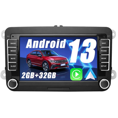 AWESAFE 2DIN 7 Zoll Touchscreen Autoradio für VW Polo Caddy, Seat, Skoda,Golf,mit Navigation, unterstützt Bluetooth, Carplay, Mirrorlink, WLAN, USB,FM, 2G+32G AWESAFE