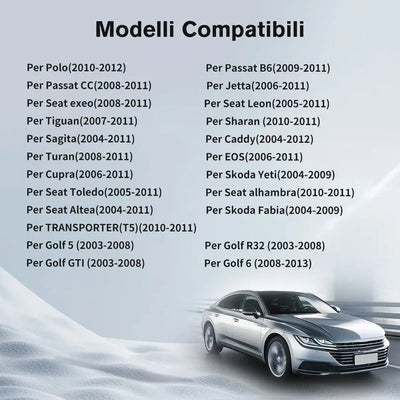 AWESAFE 2DIN Autoradio con Schermo Touchscreen 7 Pollici - Per Volkswagen Polo/Seat/Golf/EOS/Caddy/Skoda - Bluetooth, FM, AM, Lettore CD e DVD AWESAFE