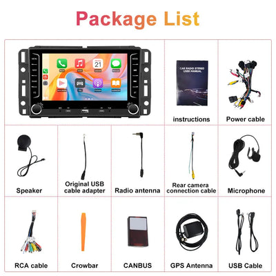 AWESAFE 4Core 64GB Car Radio for Chevy Silverado 1500 2500 3500 2007-2013,for Silverado GMC Sierra Acadia Touch Screen Android Stereo, CarPlay Android Auto, AM FM DSP, Backup Camera AWESAFE