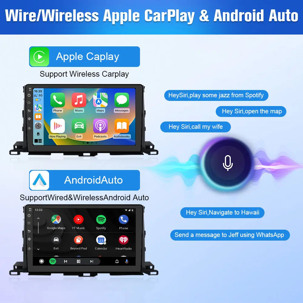 AWESAFE 4GB+64GB Andriod 13 Car Radio Stereo for Toyota Highlander 2014-2019 ,10.1 inch TouchScreen Radio with Built in Wireless Carplay Android Auto GPS Navigation & WiFi AWESAFE