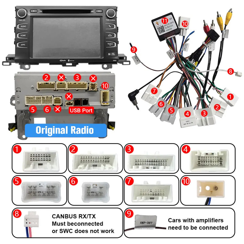 AWESAFE 4GB+64GB Andriod 13 Car Radio Stereo for Toyota Highlander 2014-2019 ,10.1 inch TouchScreen Radio with Built in Wireless Carplay Android Auto GPS Navigation & WiFi AWESAFE