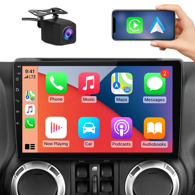 AWESAFE 4GB+64GB Car Radio Stereo with CarPlay for Jeep Wrangler JK - Dod 2007-2018 AWESAFE