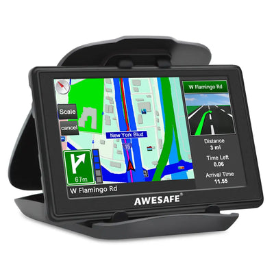 AWESAFE 5 Zoll GPS Navigationsgerät für Auto mit Bluetooth Sprachführung inkl Montagehalterung 2025 Europa Karte Jährliche Kostenlose Updates AWESAFE