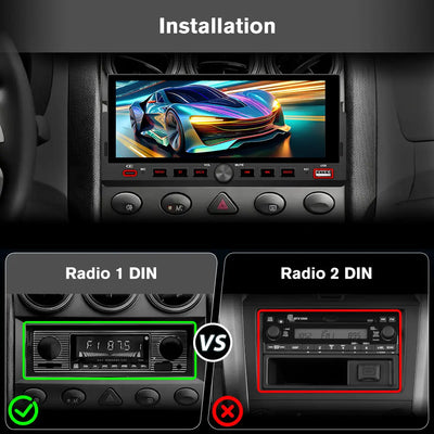 AWESAFE 6.86'' 1 DIN Carplay & Android Auto TouchScreen Car Radio,with GPS FM Steeling Wheel Control Bluetooth Rear Camera Microphone AWESAFE SHOP