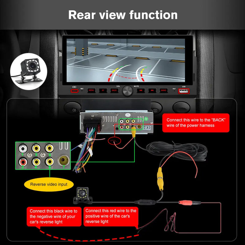 AWESAFE 6.86'' 1 DIN Carplay & Android Auto TouchScreen Car Radio,with GPS FM Steeling Wheel Control Bluetooth Rear Camera Microphone AWESAFE SHOP