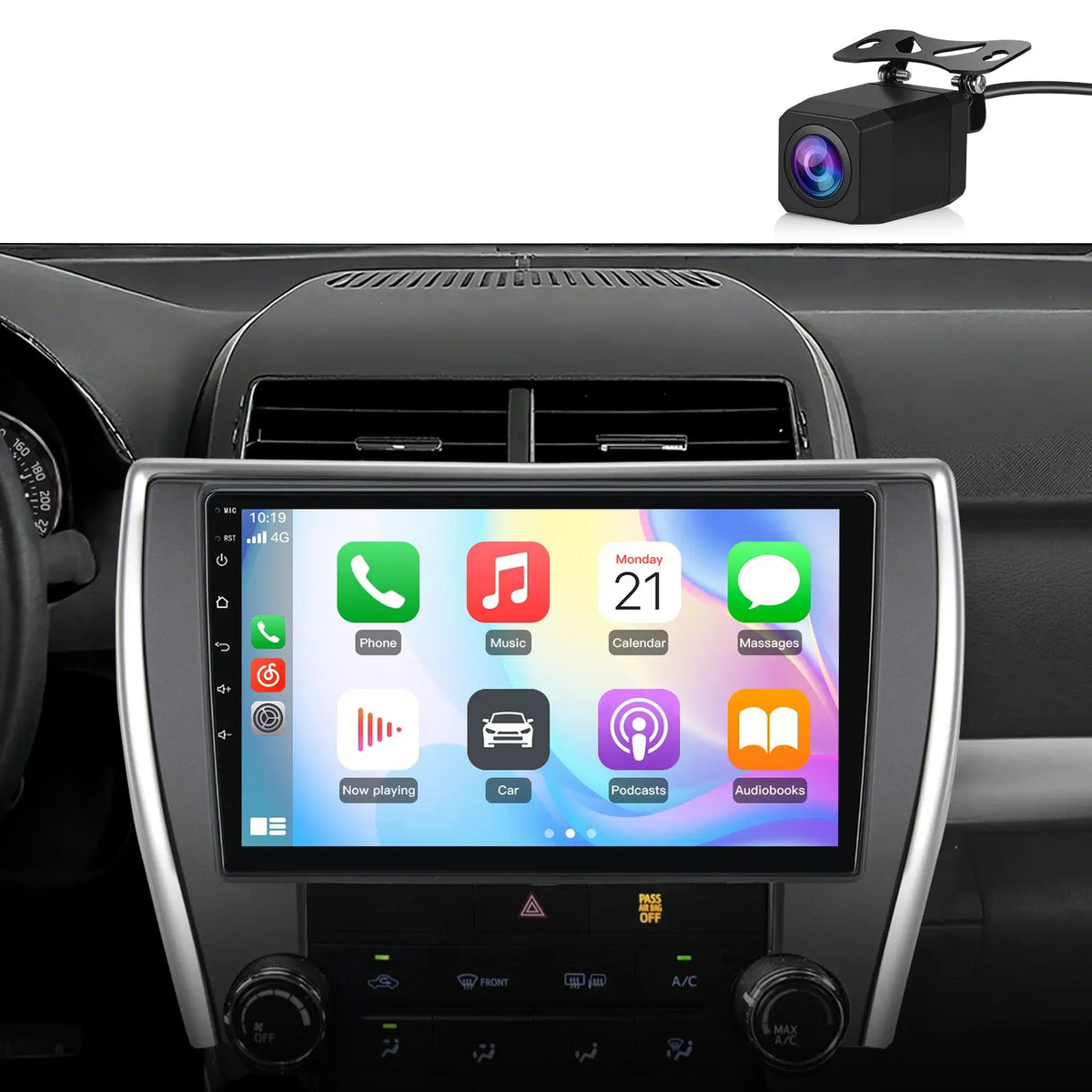 AWESAFE 64GB Car Radio for Toyota Camry 2015-2017 10.1'Touchscreen Carplay for Toyota Camry 2015-2017 10.1-inch Touchscreen with Wireless Carplay Android Auto Camera Bluetooth Mirror Link GPS WiFi AWESAFE
