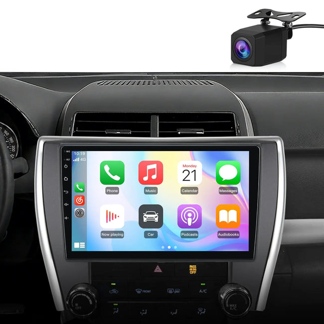 AWESAFE 64GB Car Radio for Toyota Camry 2015-2017 10.1'Touchscreen Carplay for Toyota Camry 2015-2017 10.1-inch Touchscreen with Wireless Carplay Android Auto Camera Bluetooth Mirror Link GPS WiFi AWESAFE