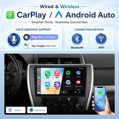 AWESAFE 64GB Car Radio for Toyota Camry 2015-2017 10.1'Touchscreen Carplay for Toyota Camry 2015-2017 10.1-inch Touchscreen with Wireless Carplay Android Auto Camera Bluetooth Mirror Link GPS WiFi AWESAFE