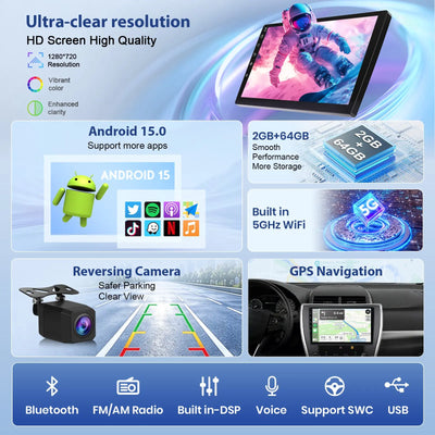 AWESAFE 64GB Car Radio for Toyota Camry 2015-2017 10.1'Touchscreen Carplay for Toyota Camry 2015-2017 10.1-inch Touchscreen with Wireless Carplay Android Auto Camera Bluetooth Mirror Link GPS WiFi AWESAFE