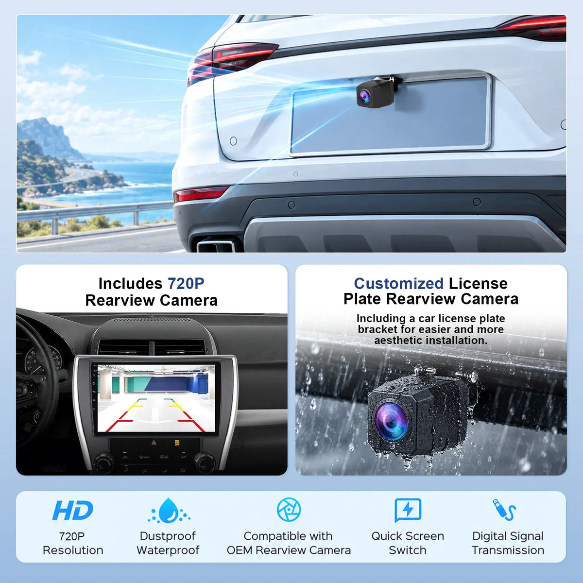 AWESAFE 64GB Car Radio for Toyota Camry 2015-2017 10.1'Touchscreen Carplay for Toyota Camry 2015-2017 10.1-inch Touchscreen with Wireless Carplay Android Auto Camera Bluetooth Mirror Link GPS WiFi AWESAFE
