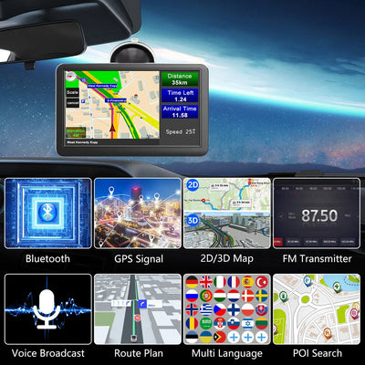 AWESAFE 7 Inch GPS Navigator for Trucks Vans Small Medium Campers RVs Compatible 12 24V 2025 Map Free Update AWESAFE