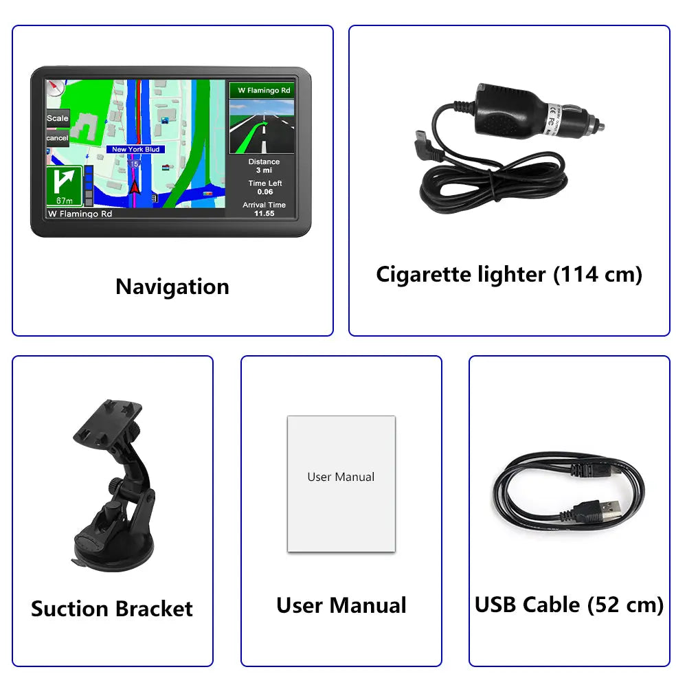 AWESAFE 7 Inch GPS Navigator for Trucks Vans Small Medium Campers RVs Compatible 12 24V 2025 Map Free Update AWESAFE