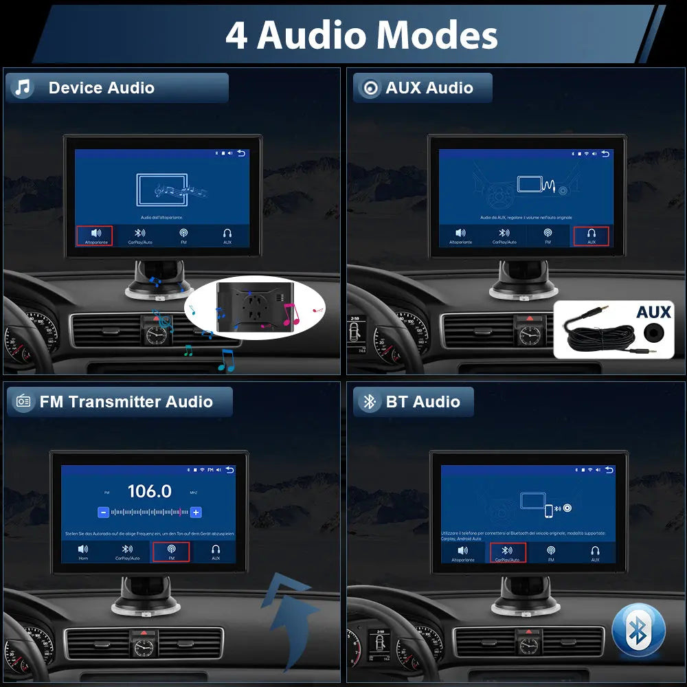AWESAFE 7 Inch Portable CarPlay 2026 Upgraded with Wireless CarPlay & Android Auto HD IPS Touchscreen Car Radio Voice Control GPS Navigation for Cars Bluetooth AUX for Vehicles (with Reverse Camera) AWESAFE SHOP
