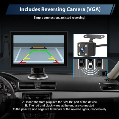 AWESAFE 7 Inch Portable CarPlay 2026 Upgraded with Wireless CarPlay & Android Auto HD IPS Touchscreen Car Radio Voice Control GPS Navigation for Cars Bluetooth AUX for Vehicles (with Reverse Camera) AWESAFE SHOP