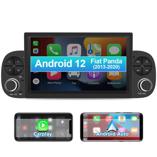 AWESAFE 7 Pollici Autoradio Android 12 per Fiat Panda (2013-2021) Car Radio 1 DIN (2+32GB) con CarPlay Android Auto FM RDS GPS Bluetooth WIFI USB Comandi al volante AWESAFE